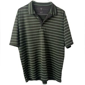 Nike Golf Men's Gray and Green Striped Polo Shirt Size